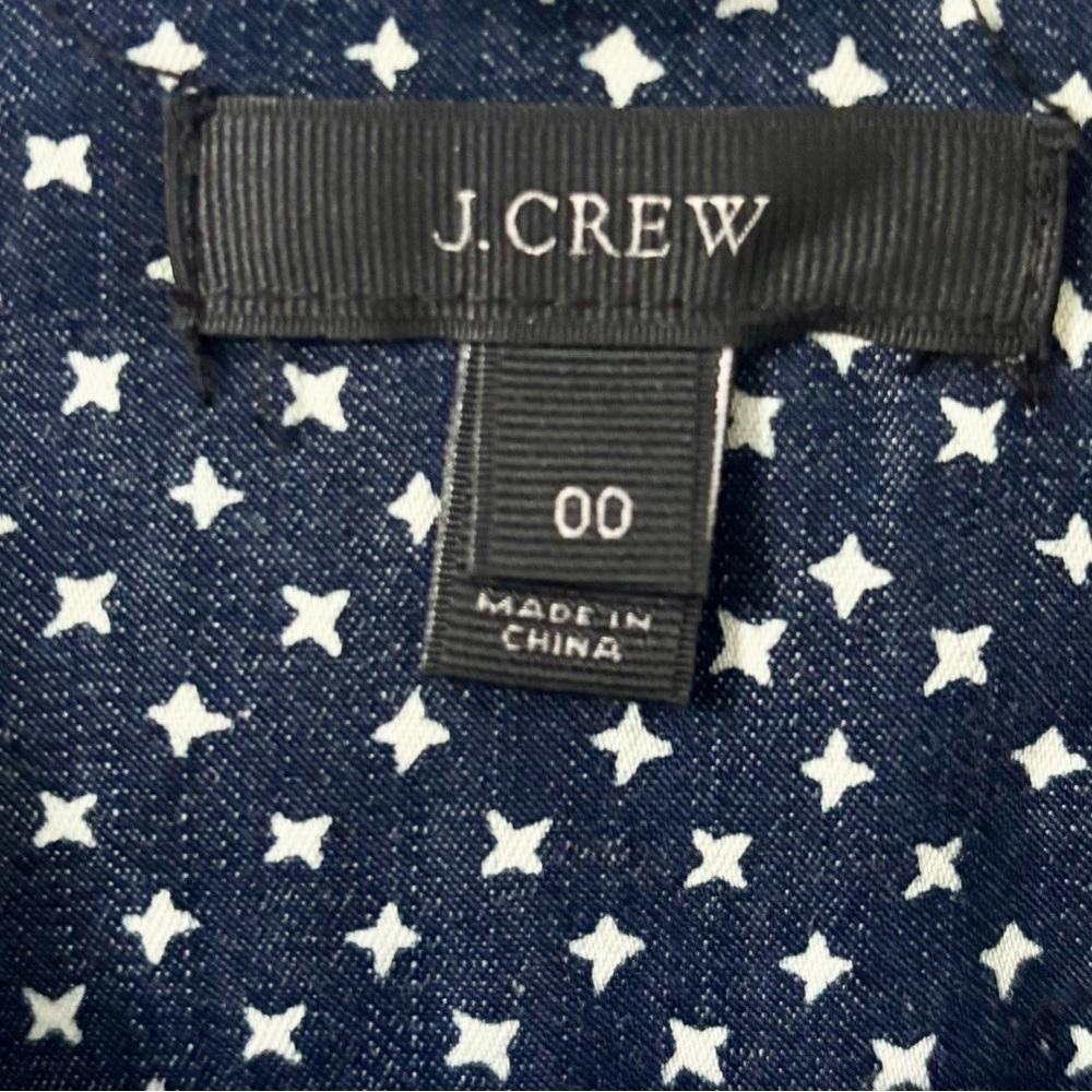 NWOT J.Crew Star Print Chambray Button Front Shirt Size XXS 00 - Picture 3 of 5